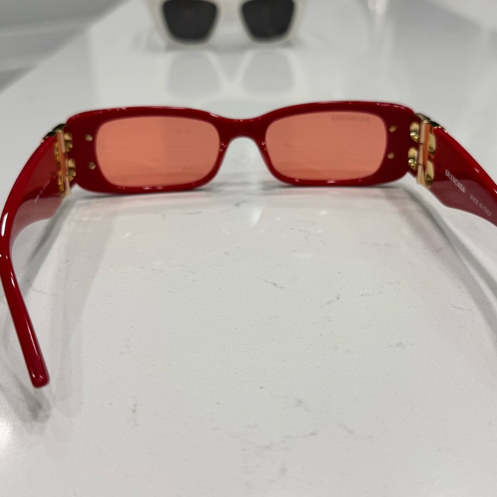 Red Dynasty Rectangle Sunglasses - image 3